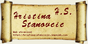 Hristina Stanovčić vizit kartica